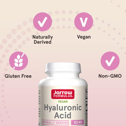 Jarrow Formulas Hyaluronsäure 120 mg – Nahrungsergänzungsmittel für Hautgesundheit, 60 vegane Kapseln, 30-Tage-Versorgung