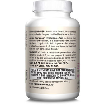 Jarrow Formulas Hyaluronsäure 120 mg – Nahrungsergänzungsmittel für Hautgesundheit, 60 vegane Kapseln, 30-Tage-Versorgung