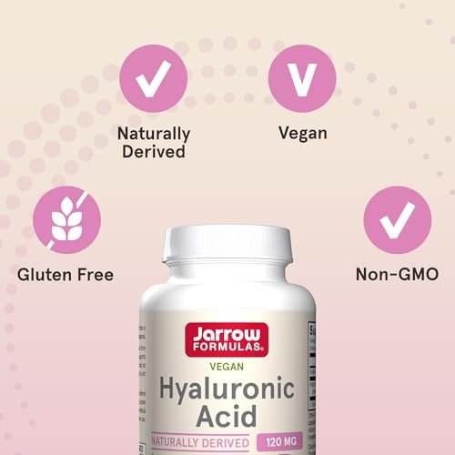 Jarrow Formulas Hyaluronsäure 120 mg – Nahrungsergänzungsmittel für Hautgesundheit, 60 vegane Kapseln, 30-Tage-Versorgung