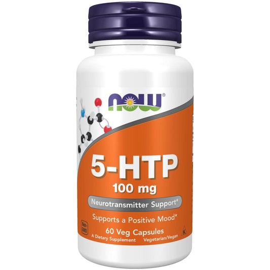 NOW Foods 5-HTP 100 mg, 60 vegane Kapseln – Neurotransmitter-Unterstützung