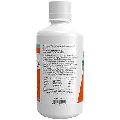 NOW Foods Kolloidale Mineralien Flüssigkeit, pflanzlich gewonnen, essentielle Spurenelemente, 946 ml