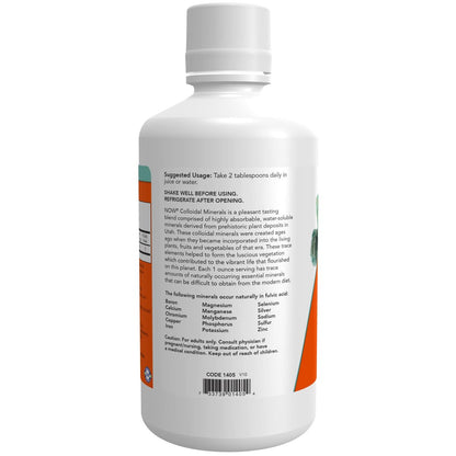 NOW Foods Kolloidale Mineralien Flüssigkeit, pflanzlich gewonnen, essentielle Spurenelemente, 946 ml