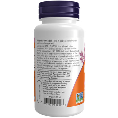 NOW Foods CoQ10 100 mg mit Weißdornbeere – 90 vegane Kapseln, pharmazeutische Qualität, all-trans Form durch Fermentation