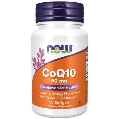 NOW Foods CoQ10 50 mg – Hochwertiges, fermentiertes Coenzym Q10 in All-Trans-Form, 50 Weichkapseln