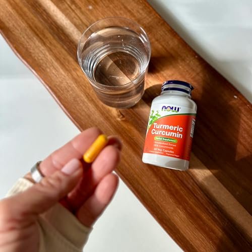 NOW Foods Kurkuma Curcumin – Hochdosierter Curcumin-Extrakt mit 95 % Curcuminoiden, 60 vegane Kapseln