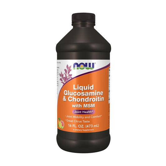 NOW Supplements, Glucosamin & Chondroitin mit MSM, Flüssig, für Gelenkgesundheit, Beweglichkeit und Komfort*, 473 ml