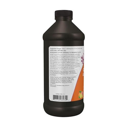 NOW Supplements, Glucosamin & Chondroitin mit MSM, Flüssig, für Gelenkgesundheit, Beweglichkeit und Komfort*, 473 ml
