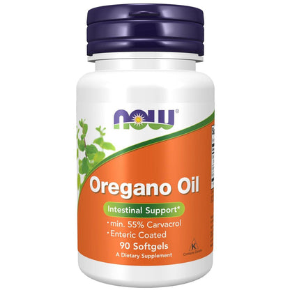 NOW Foods Oregano-Öl mit Ingwer und Fenchelöl, magensaftresistent, 90 Weichkapseln