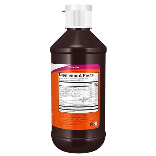 NOW Foods Vitamin B-12 Komplex Liquid, Energieproduktion*, Unterstützung des Nervensystems*, 240 ml