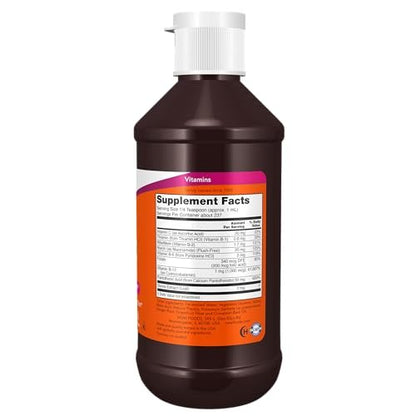 NOW Foods Vitamin B-12 Komplex Liquid, Energieproduktion*, Unterstützung des Nervensystems*, 240 ml