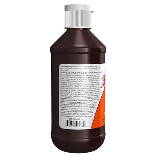 NOW Foods Vitamin B-12 Komplex Liquid, Energieproduktion*, Unterstützung des Nervensystems*, 240 ml