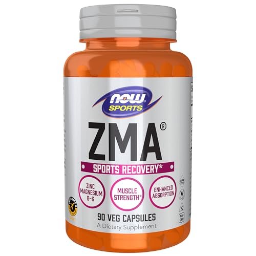 NOW Foods ZMA – Zink, Magnesium & Vitamin B-6 für verbesserte Erholung & Absorption, 90 Kapseln