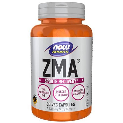 NOW Foods ZMA – Zink, Magnesium & Vitamin B-6 für verbesserte Erholung & Absorption, 90 Kapseln