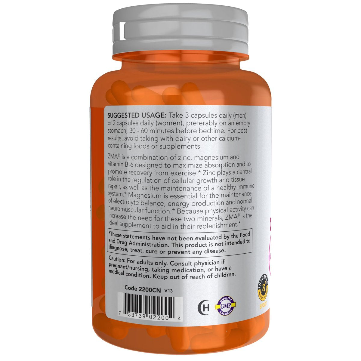 NOW Foods ZMA – Zink, Magnesium & Vitamin B-6 für verbesserte Erholung & Absorption, 90 Kapseln