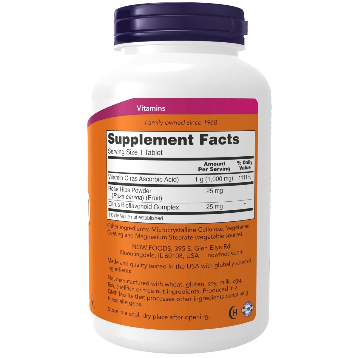 NOW Foods Vitamin C-1.000 mit Hagebutten & Bioflavonoiden, Antioxidativer Schutz, 250 Tabletten