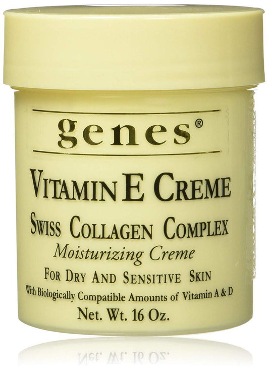 Genes Vitamin E Creme Swiss Collagen Complex Feuchtigkeitscreme für trockene und empfindliche Haut 473 ml