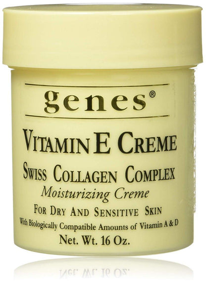 Genes Vitamin E Creme Swiss Collagen Complex Feuchtigkeitscreme für trockene und empfindliche Haut 473 ml