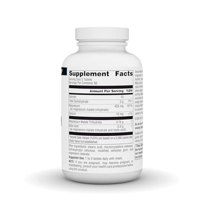 Source Naturals Magnesium Malat – 3750 mg pro Portion – Essentielles Magnesium und Äpfelsäure Präparat – 180 Tabletten