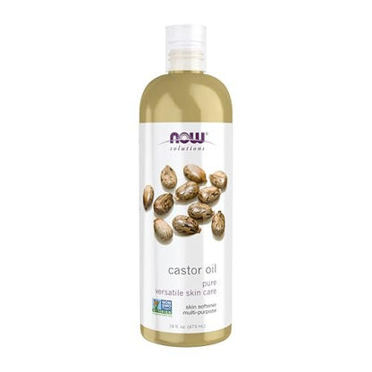 NOW Foods Solutions, Rizinusöl, 100 % rein, vielseitige Hautpflege, Mehrzweck-Hautweichmacher, 473 ml