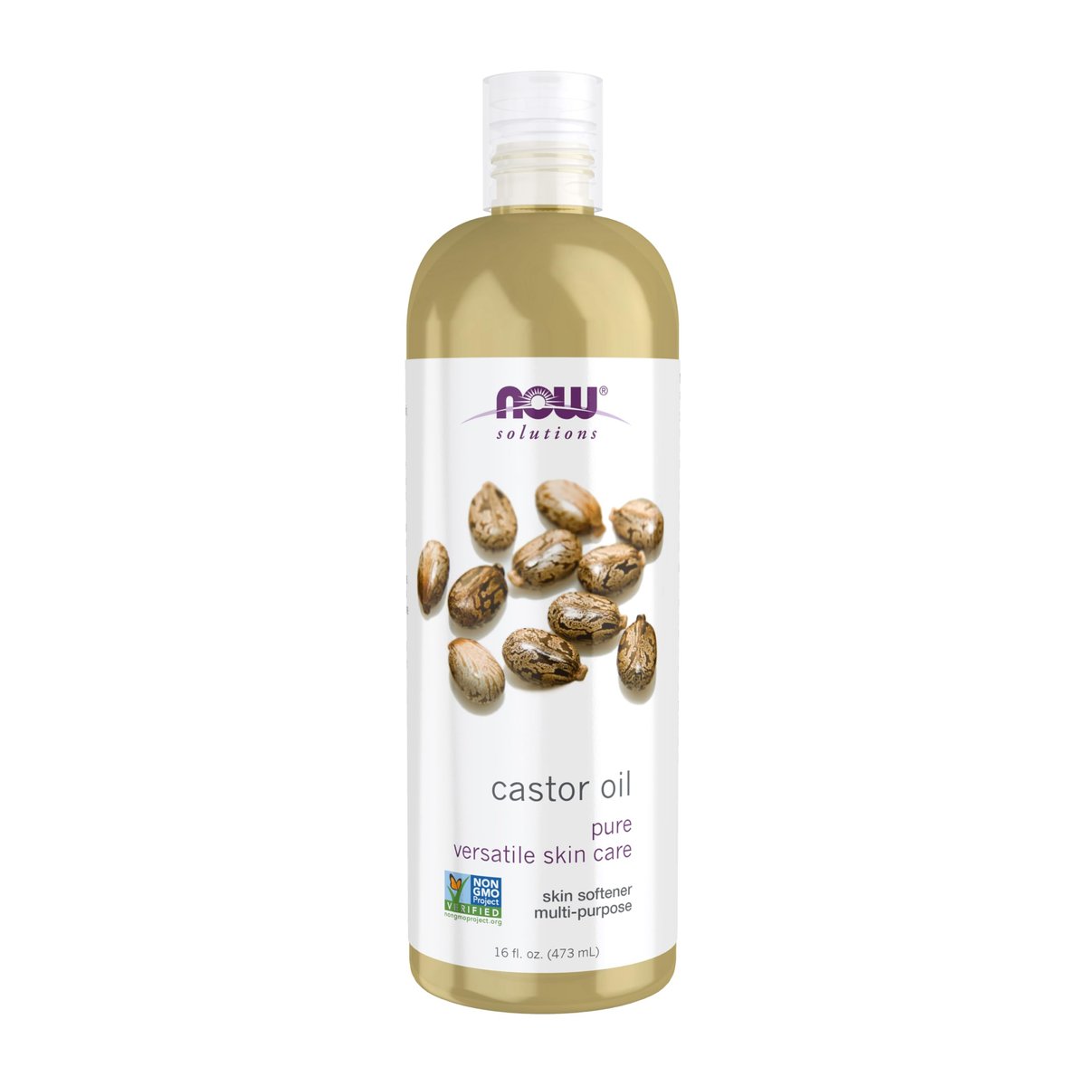 NOW Foods Solutions, Rizinusöl, 100 % rein, vielseitige Hautpflege, Mehrzweck-Hautweichmacher, 473 ml