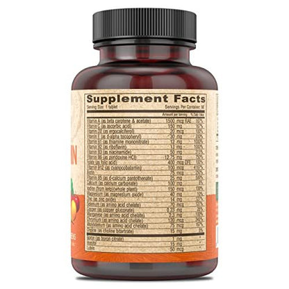 DEVA Vegan Eisenfreies Multivitamin & Mineral Ergänzungsmittel mit Grünzeugmischung, Spirulina, Chlorella, Ashwagandha, Brokkoli, 90 überzogene Tabletten