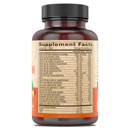 DEVA Vegan Eisenfreies Multivitamin & Mineral Ergänzungsmittel mit Grünzeugmischung, Spirulina, Chlorella, Ashwagandha, Brokkoli, 90 überzogene Tabletten