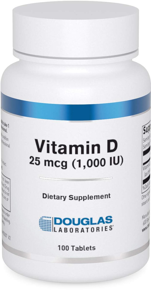 Douglas Laboratories Vitamin D3 25 µg (1.000 IE) – 100 Tabletten – Unterstützt Immunsystem, Knochen- und Zahngesundheit*