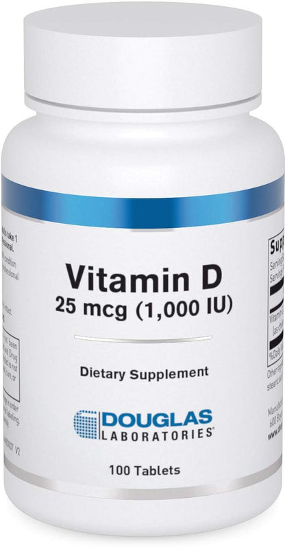 Douglas Laboratories Vitamin D3 25 µg (1.000 IE) – 100 Tabletten – Unterstützt Immunsystem, Knochen- und Zahngesundheit*