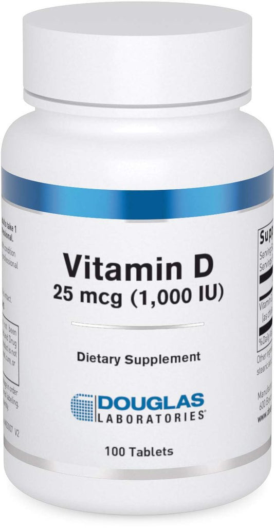 Douglas Laboratories Vitamin D3 25 µg (1.000 IE) – 100 Tabletten – Unterstützt Immunsystem, Knochen- und Zahngesundheit*