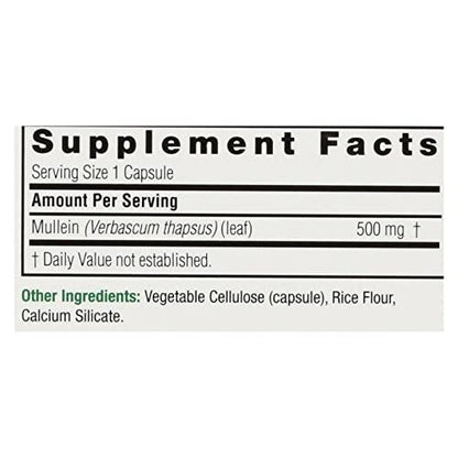 Nature's Answer Königskerzenblätter Kapseln 90 – Alkoholfrei, Vegetarisch, Vegan, Glutenfrei – Unterstützt die Atemwegs- und Lungengesundheit