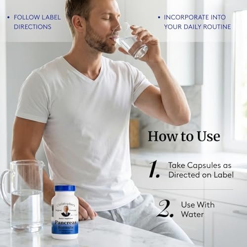 Christopher's Original Formulas Pankreas-Formel – Bauchspeicheldrüsen-Reinigung, Entgiftung & Reparatur – Probiotika für die Verdauungsgesundheit