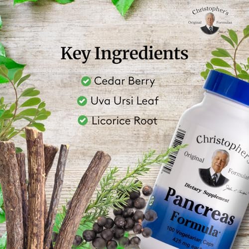 Christopher's Original Formulas Pankreas-Formel – Bauchspeicheldrüsen-Reinigung, Entgiftung & Reparatur – Probiotika für die Verdauungsgesundheit