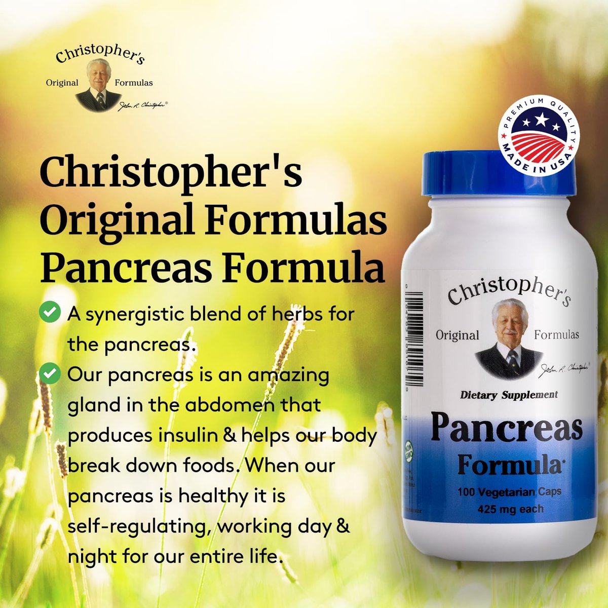 Christopher's Original Formulas Pankreas-Formel – Bauchspeicheldrüsen-Reinigung, Entgiftung & Reparatur – Probiotika für die Verdauungsgesundheit