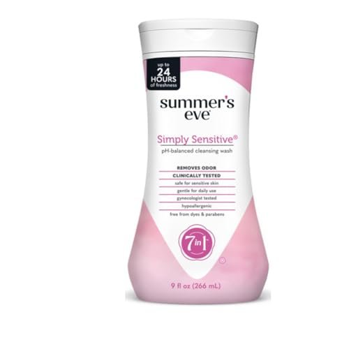 Summer's Eve Simply Sensitive Feminine Waschlotion – Empfindliche Haut, pH-ausgeglichen, hypoallergen, 9 Fl Oz (1er-Pack)