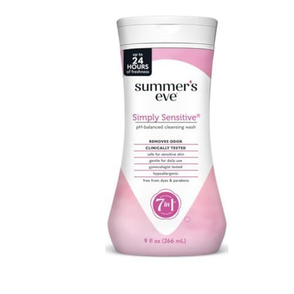 Summer's Eve Simply Sensitive Feminine Waschlotion – Empfindliche Haut, pH-ausgeglichen, hypoallergen, 9 Fl Oz (1er-Pack)