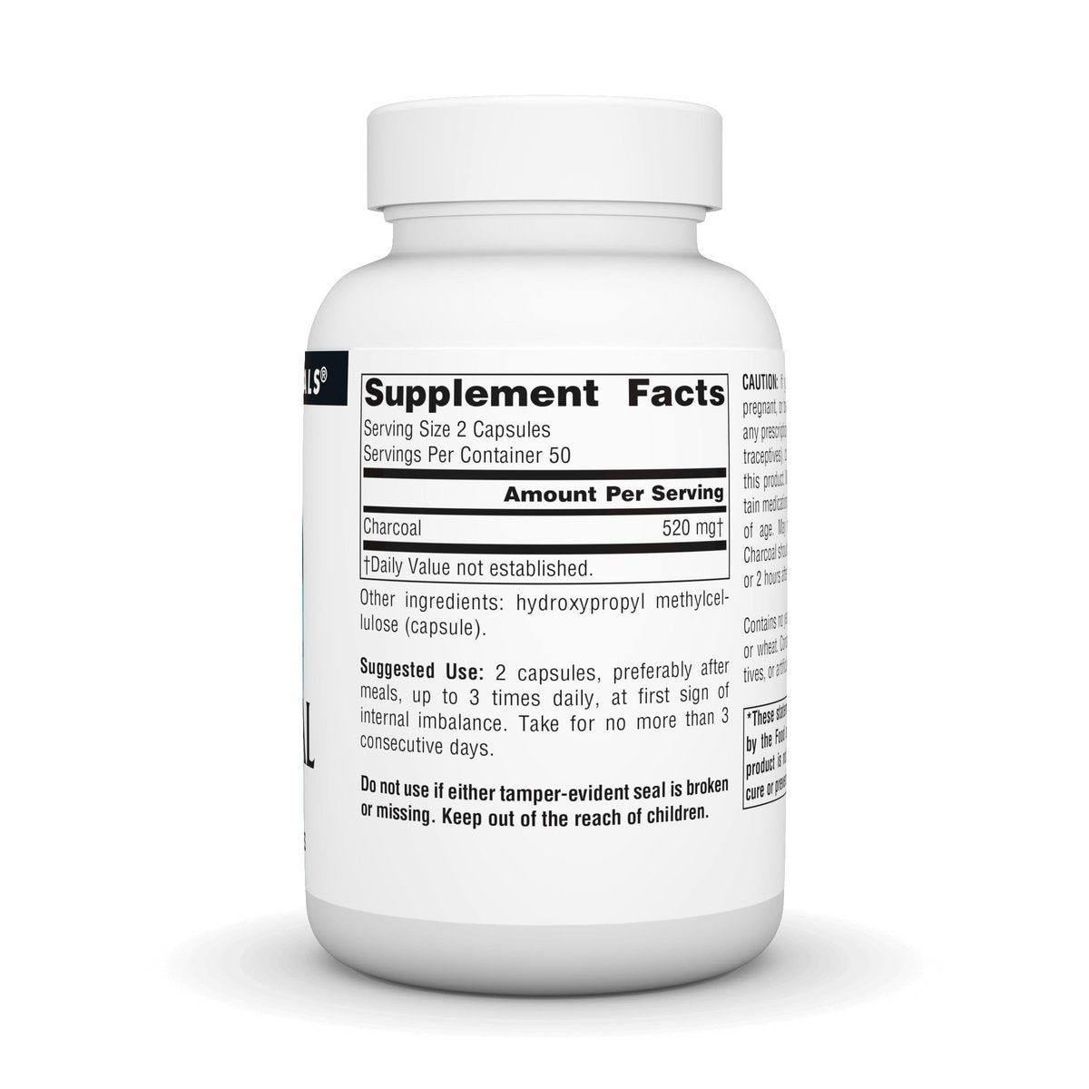 Source Naturals Aktivkohle – 100 % reine, aktivierte Holzkohle, Verdauungshilfe – 100 Kapseln