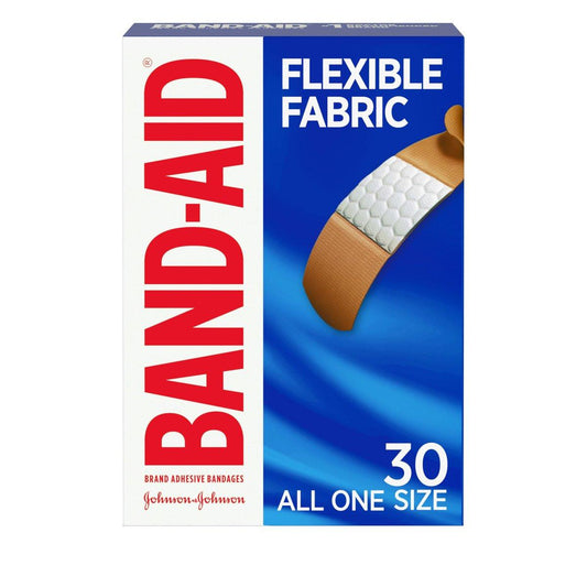 Band-Aid Brand Flexible Fabric Pflaster – 30 Stück, hautfarben, für kleine Schnitte & Schrammen