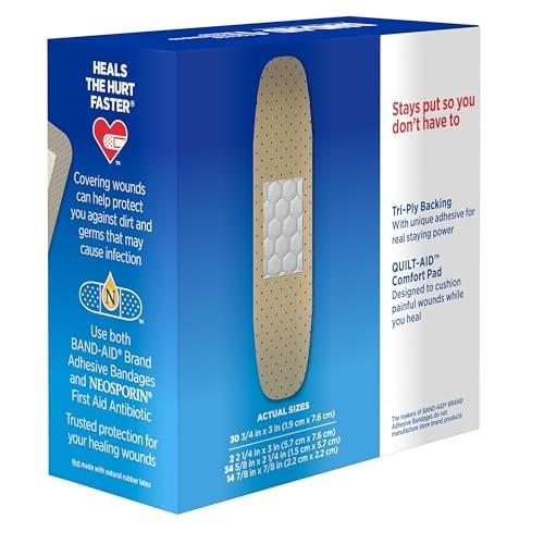 Band-Aid Brand Tru-Stay Sheer Strips – Selbstklebende sterile Wundverbände in verschiedenen Größen, 80 Stück