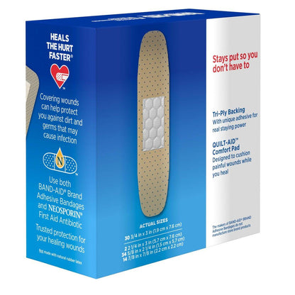 Band-Aid Brand Tru-Stay Sheer Strips – Selbstklebende sterile Wundverbände in verschiedenen Größen, 80 Stück