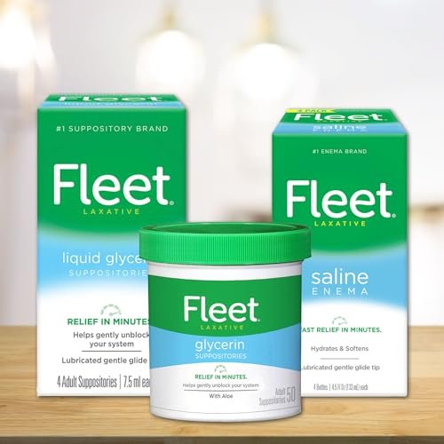 Fleet Salinisches Abführmittel Einlauf, Verstopfungslinderung für Erwachsene, schnell wirkender vorgefüllter Einlauf, 4,5 Fl Oz, 2 Flaschen
