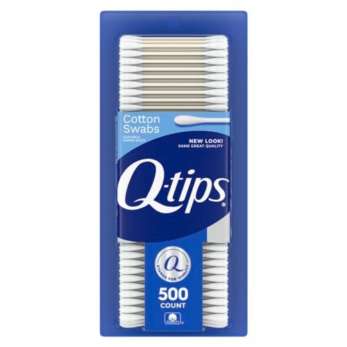 Q-tips Wattestäbchen Original 500 Stück – 100% Baumwolle für Haushalt, Erste Hilfe und Schönheit