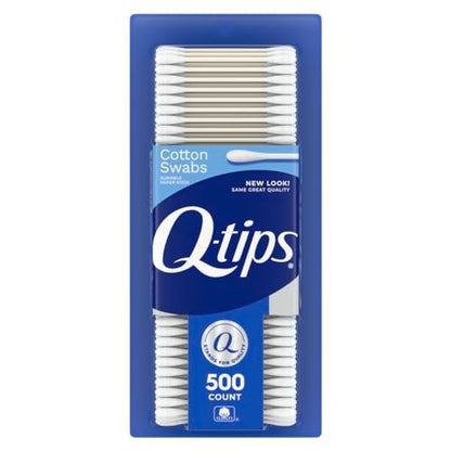 Q-tips Wattestäbchen Original 500 Stück – 100% Baumwolle für Haushalt, Erste Hilfe und Schönheit