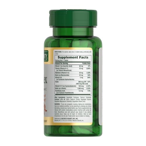 Nature's Bounty Super B Komplex mit Vitamin C & Folsäure – 150 Tabletten für Immun- und Zellenergie-Unterstützung