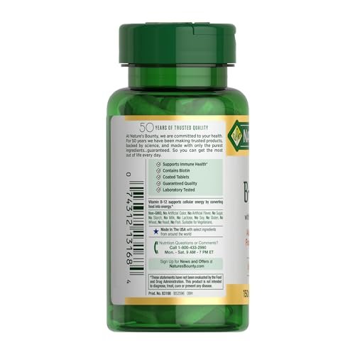 Nature's Bounty Super B Komplex mit Vitamin C & Folsäure – 150 Tabletten für Immun- und Zellenergie-Unterstützung