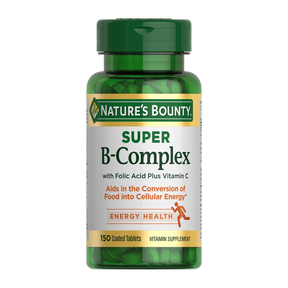 Nature's Bounty Super B Komplex mit Vitamin C & Folsäure – 150 Tabletten für Immun- und Zellenergie-Unterstützung