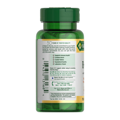 Nature's Bounty Super B Komplex mit Vitamin C & Folsäure – 150 Tabletten für Immun- und Zellenergie-Unterstützung