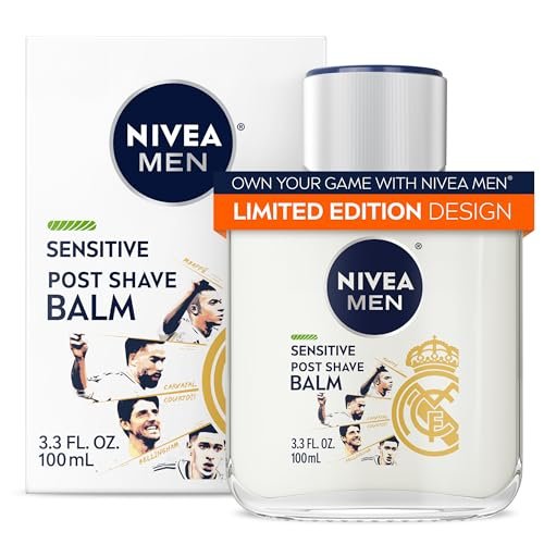 NIVEA MEN Real Madrid Limited Edition Design Sensitive Aftershave-Balsam – Alkoholfrei, mit VitaminPro Komplex, 100 ml