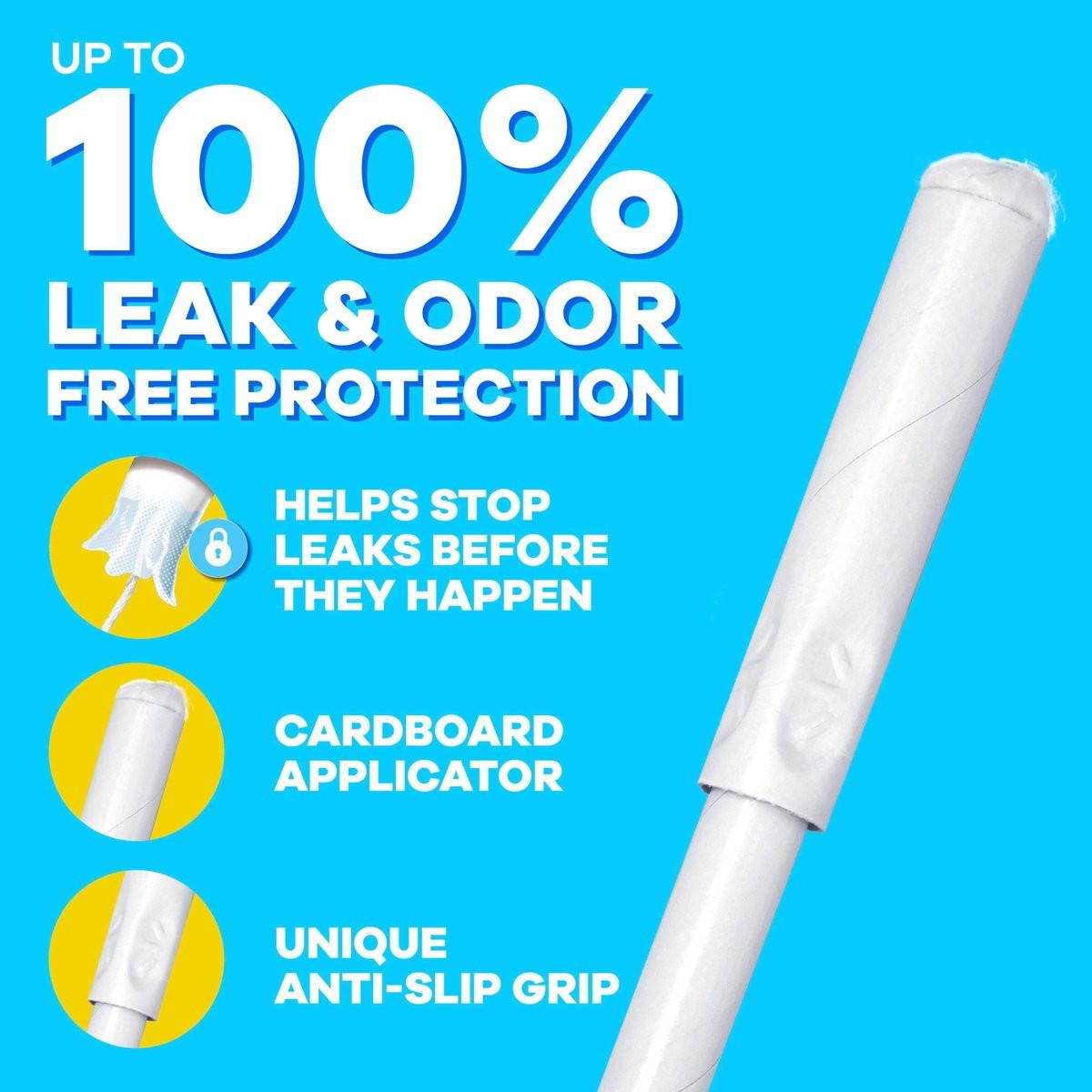Tampax Karton Tampons für Damen Super Plus Saugstärke, Anti-Rutsch-Griff, LeakGuard Rock, unparfümiert, 40 Stück