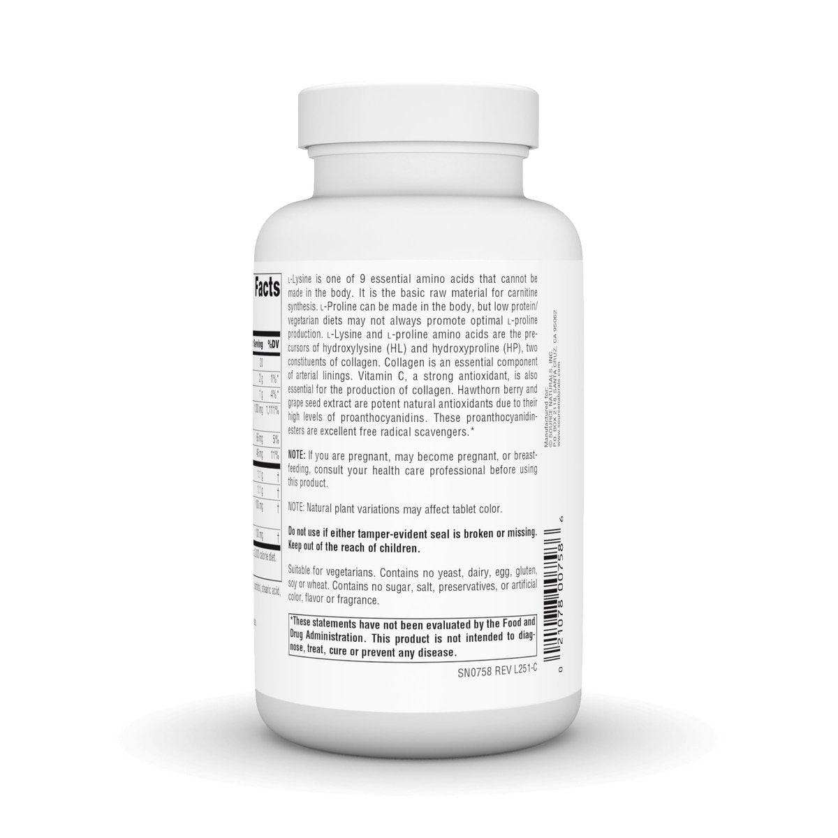 Source Naturals Prolin & Lysin, 550 mg – 120 Tabletten