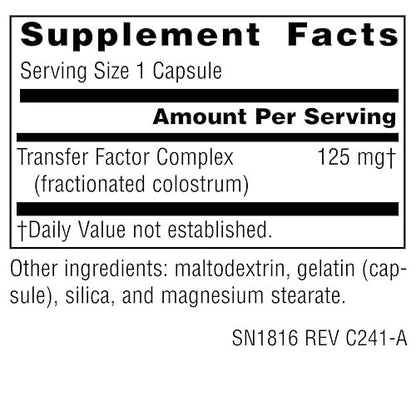 Source Naturals Wellness Transfer Factor – Immunsystem-Unterstützung, 125 mg, 60 Kapseln